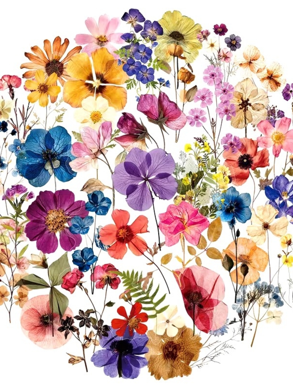 50pc Transparent Floral Stickers